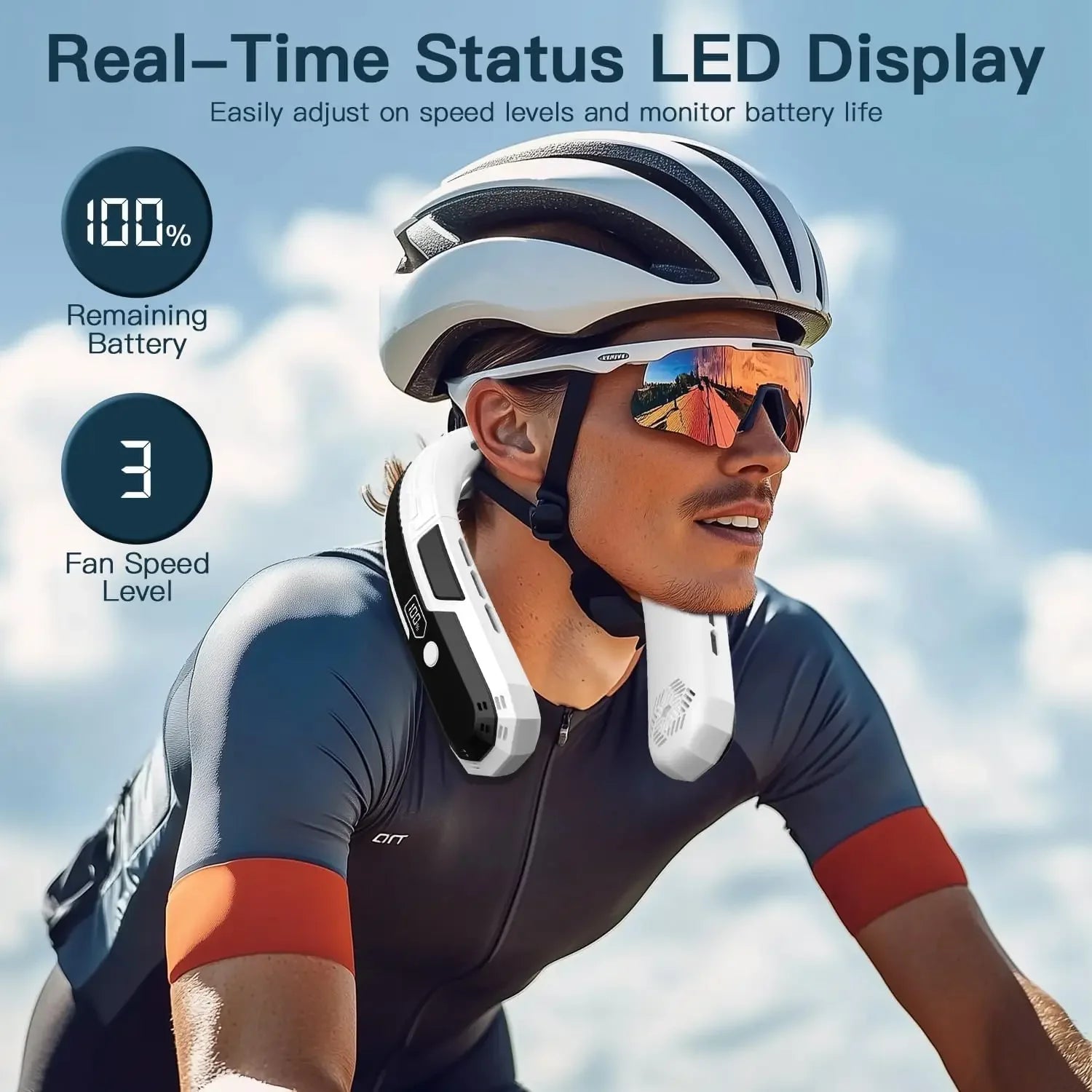 Portable Neck Fan, 6000mAh Battery Neck Fan Rechargeable, 360° Cooling Personal Fan, 3 Speeds Foldable Quiet Wearable Fan for camping，Travel Outdoor Indoor, Birthday Gifts