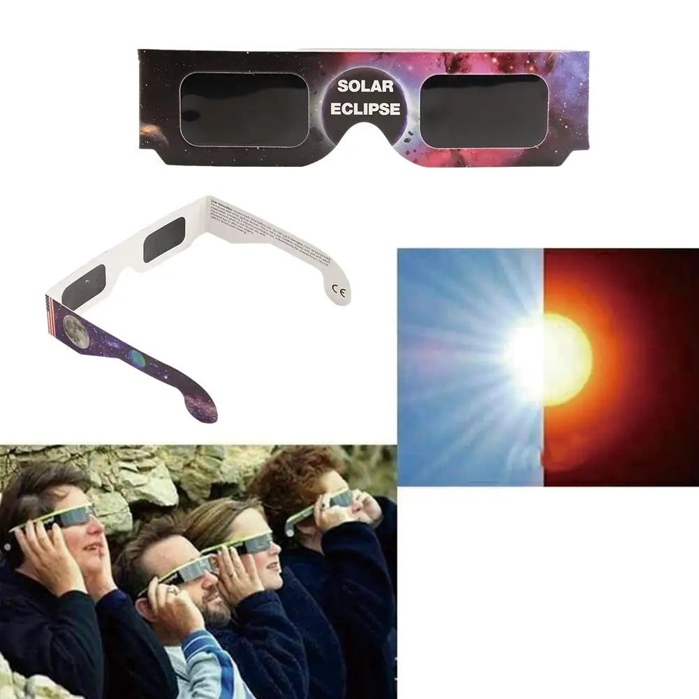 Wholesale 1/3/5/10/100Pcs Paper Solar Eclipse Glasses Safe For Direct Sun Viewing Observe Total Eclipses Partial Eclipse