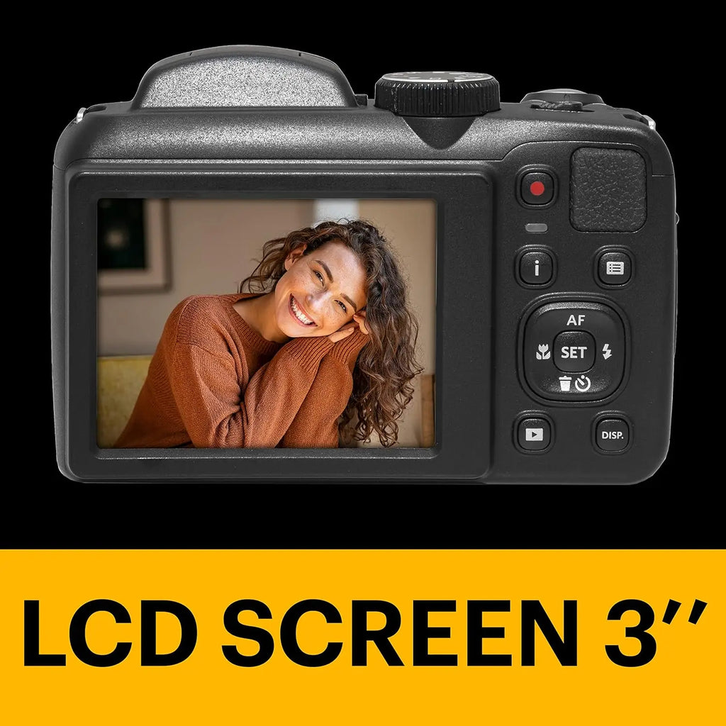16MP Digital Camera KODAK PIXPRO AZ255 3 Inch LCD 1080P FHD Video Camera Professional Vlog 25X Optical Zoom 24mm Wide Angle OIS