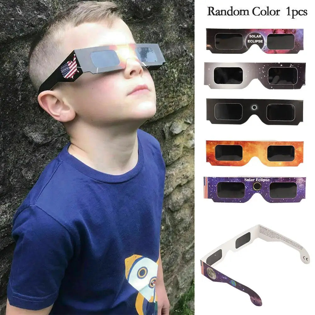 Wholesale 1/3/5/10/100Pcs Paper Solar Eclipse Glasses Safe For Direct Sun Viewing Observe Total Eclipses Partial Eclipse