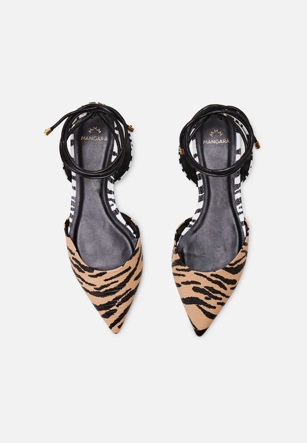 Palmito Animal Print Calf Leather Flat Sandals – Pointed Toe