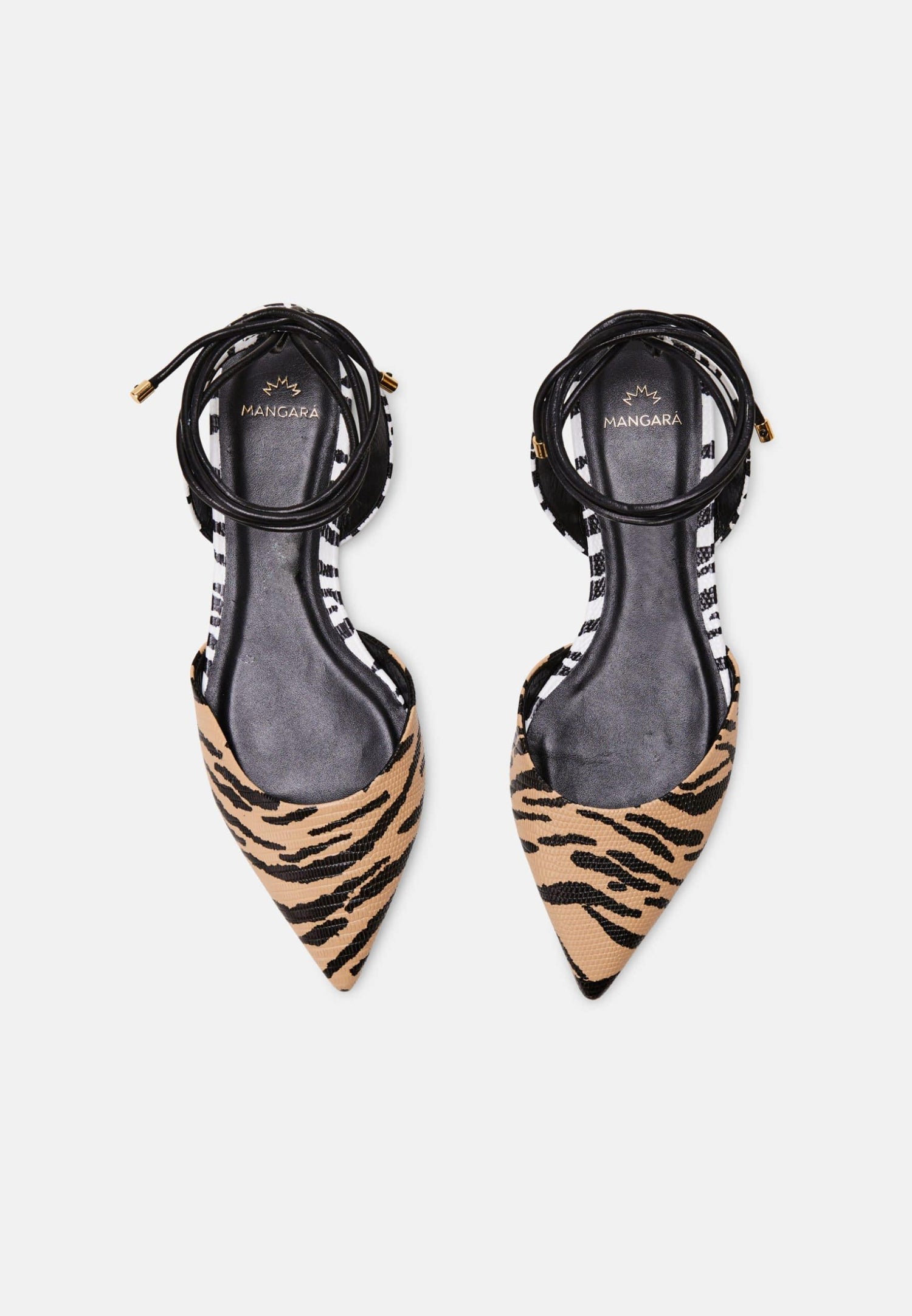 Palmito Animal Print Calf Leather Flat Sandals – Pointed Toe